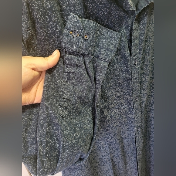 STEEL & JELLY Sixe XL Blue Button-Up Patterned Dress Shirt - Picture 4 of 9